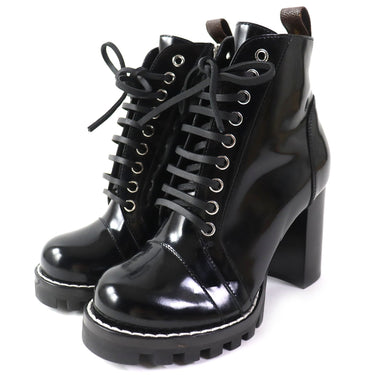 LOUIS VUITTON short boots Main: Patent black Star trail line Women 36 Used Authentic